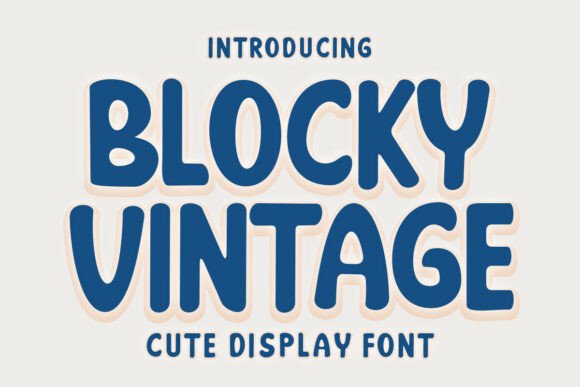 Blocky Vintage: A Bold, Playful Font for Nostalgic Design Projects